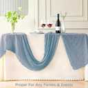 Wigenius 6 Pack Dusty Blue Cheesecloth Table Runner Semi-Transparent Fabric 35 X 120 Inch Boho Restic Gauze Table Runners for Wedding Party Baby Shower Decoration