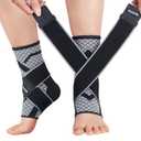 Ankle Compression Sleeves (1 Pair)-Ankle Brace for Achilles Tendonitis, Sprain, Pain Relief, Plantar Fasciitis Ankle Support Socks with Adjustable Strap for Women & Men-S