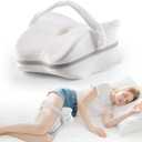 Side Sleeper Knee Pillow with Strap - Memory Foam Leg Cushion for Sciatica & Hip Pain Relief, Improve Spine Alignment (White)