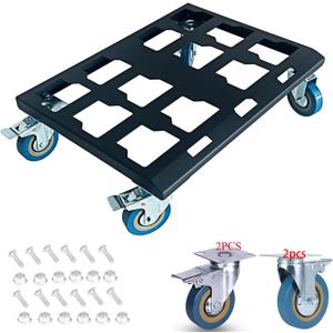 Duty Tool Box Dolly Compatible with Milwaukee Packout Carts, Fit for Packout Tool Box Made of Metal, Withstand up to 220 Lbs of Pressure, Milwaukee Dolly with Screws (Black, 1)