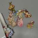 Huwena 36 Pcs Easter Tree Decorations Wooden Bunny Ornaments for Tree Vintage Rustic Farmhouse Decorations Bunny Shapes Hanging Ornaments for Home Party Decor Valentine's Day Gift