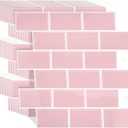 Subway Tile Peel and Stick Backsplash Tile, 10-Sheet Premium Self Adhesive Tiles for Kitchen, Stronger Upgrade Adhesive, Pink Stick on Backsplash for Kitchen and Bathroom(12"  12").