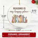 Book Ornament - Gifts For Book Lovers, Books Ornaments For Christmas Tree, Bookish Gift For Women, Gift For Readers book Lovers Women, Books Club Ornaments, Ideas Gifts For Readers, Bookworm's Present (Reading 01)