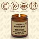 Citronella Candle for Indoor or Outdoor Use – Funny Citronella Candle for Patio, Camping & Gifts, Natural Soy Wax (7.2oz), Amber