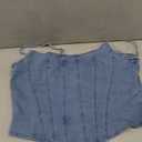 Womens Sleeveless Denim Vest Crop Tank Tops Spaghetti Straps Slim Fit Summer Cami Top SIZE XL