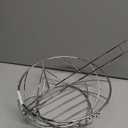 Chrome Fruit Bowl with Banana Holder – 14" Countertop Wire Basket with Banana Hook, Modern Fruit Basket with Banana Tree Hanger for Kitchen Table or Island Storage