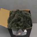 EVERGRACE Luxurious Soft Faux Rabbit Fur Throw Blanket, Cozy Fuzzy Plush Warm Throws for Couch Bed Sofa Chair Home Decor, Ruched Bubble Fluffy Blanket with Reversible Velvet, 50" x 60", Loden Green