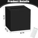 Black Card Box for Party, 8.7" Gift Cards Receiving Box Holder for Wedding, Bridal Shower, Graduation, Birthday, Retirement, Baby Shower, Anniversaries Party Decorations