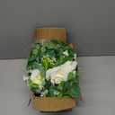 Dolicer 4Pcs 26Ft Artificial Eucalyptus Garlands with Flowers - 8 Roses, Faux Floral Greenery Garlands Fake Flowers Vines for Wedding Table Centerpieces Arch Party Ceremony Backdrop Decor (White)