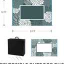 COCOER Floral Outdoor Rug 8x10 Reversible Waterproof Patio Rug - Quick Dry - Comfortable & Soft - Suitable for All Weather - Easy Clean (Tealwhite)