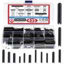435-Piece Roll Pin Assortment Kit - Slotted Tension Pins, Split Dowels & Expansion Spring Pins - Includes M1.5 to M6 Sizes (13 Types) - Durable Spring Steel for Secure Fastening