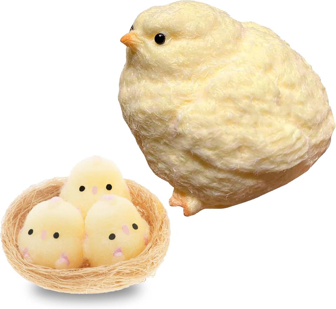 4Pcs Taba Squishy Chicken, Handmade Chick Squishy Toys, Super Soft Toys to Ease Stress