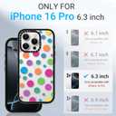 Clear TPU Phone Case Cover for iPhone 16 Pro with Design, Drop Protection, Cute Case for Girl Women, Colorful Polka Dots