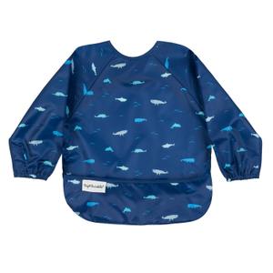 Tiny Twinkle Long Sleeve Bib for Babies & Toddlers | Waterproof Smock Bib for Eating | Machine Washable & Mess-Proof Feeding Essentials | Newborn Shower Gift (Ocean Life, 6-24M)