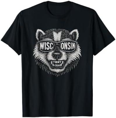 Wisconsin Retro Art Celebrate The Badger State of Wisconsin T-Shirt L