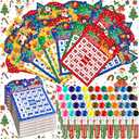 192 Pack Christmas Bingo Game and 0.5 oz Dot Daubers Set Includes 144 Bingo 