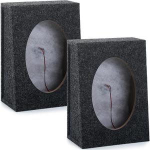 BBTO 2 Pcs Angled Style Car Audio Speaker Box 6x9 Speaker Boxes Car Audio Enclosures Sturdy Constructed Truck Speaker Box for Home Vehicle Subwoofer Sound Supplies(8.66 x 4.72 x 12.8 Inch)