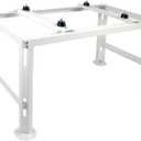 Mini Split Stand Ground Mounting Bracket Pad for 9,000-36,000BTU AC/Heating System/Ductless Air Conditioner,Anti-Vibration Heavy-Duty Vibration Absorber Condenser Adjustable Base 770LBS Load Capacity (White 2)