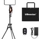 UBeesize LED Video Light Kit, Photography Lighting, 13" Studio Lights with 65" Tripod Stand and Phone Holders, Podcast Lighting for Video Recording, Make up, Live Streaming, Tiktok, YouTube