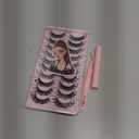 Losha Lashes Spiky Manga Lashes Wet Look Dramatic False Eyelashes 10 Pairs D Curl Cat Eye Lashes Kit with Lash Glue and Lash Tweezers Cosplay Anime Fake Eyelashes (Daring)