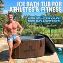 AKSPORT Ice Bath Tub for Athletes, 151 Gallons Inflatable Cold Plunge Tub Compatible with Water Chillers, Icebath for Recovery & Cold Water Therapy, Portable Bathtub for Indoor & Outdoor-Wood
