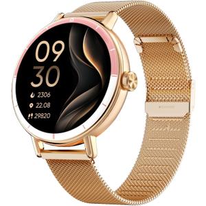 TOOBUR Smart Watch for Women with Two Bands, 40mm HD Smartwatch, Compatible with Android & iOS, Answer/Make Calls, Fitness Watch with Step/Sleep/HR Tracker, IP68, Stylish Gift, Rose Gold