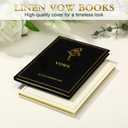 Engrowtic Set of 2 Wedding Vow Books His and Hers Vows on Our Wedding Day Notebooks with Gold Foil Fabric Cover 5.8"x 4.1" Bride and Groom Gift for Newly Engaged Couple, 60 Lined Pages (Black, White)
