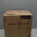 EUHOMY Smart Nugget Ice Maker Countertop, Pebble Ice Maker Machine with APP Control, 40lbs/24H, Ready in 7 Mins, Self-Cleaning, Portable Sonic Ice Makers with Hanging Ice Scoop for Home/Kitchen/Office (Black)