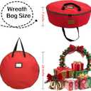24x7 inchs Wreath Storage Container,Red Single storage bag,Heavy Duty 600D Oxford Cloth,Garland Wreaths Container For Xmas Holiday Wreaths Storage Holder