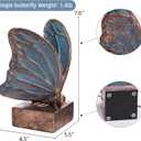 Vintage Blue Butterfly Bookends,Resin Book Ends for Shelves,Heavy Duty Decorative Bookends,Creative Book Stopper Holder Decor for Desk Home Office,Shelf Decoration,Gifts for Mother's Day