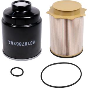 Fuel Filter Water Separator Set replacement for 2013-2018 Dodge Ram 6.7L Cummins 2500 3500 4500 5500 Turbo Diesel Engines Replaces 68197867AA 68157291AA