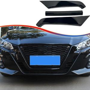 Front Grill Cover Trim,MUXEE For Nissan Altima 2019 2020 2021 20223PCS Grille Chrome Delete Vinyl Overlay Trim Accessories -Bright Black