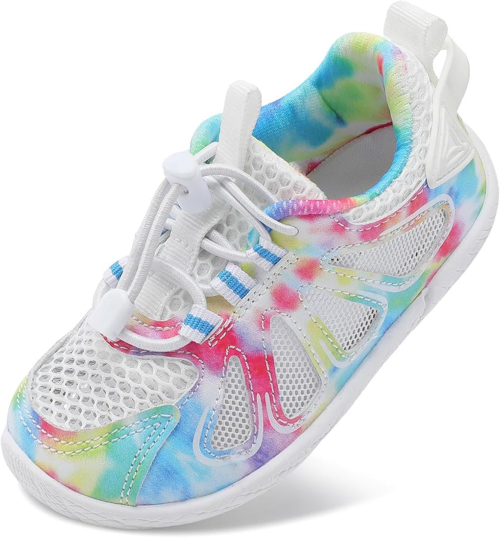 BARERUN Toddler Shoes Boy Girl Sneakers Lightweight Breathable Barefoot Running/Walking Shoes Toddler Tennis Shoes with Adjustable Tightness (2.5-3 Infant, Colour)