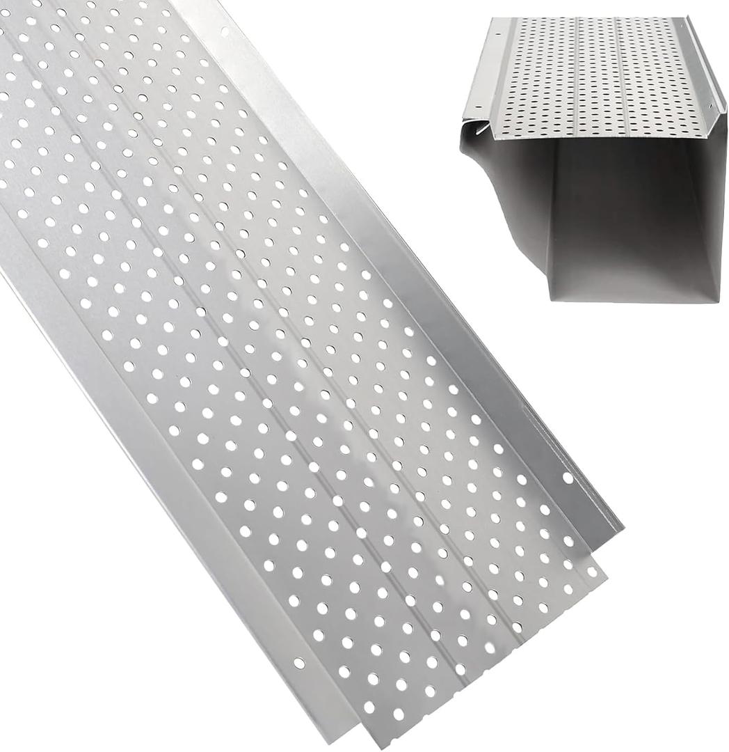 Gutter Guard,5" Aluminum Leaf Filter Gutter Cover,25 PCS Total Length 100FT,Raptor Gutter Guards,Easy DIY Leaf Guards for Gutters Fits Any Roof or Gutter Type, 5in*100FT