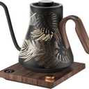 Electric Kettle, Gooseneck Electric Kettle, 1 Precise Temperature Control, Stainless Steel Interior, Quick Heating for Pour Over Coffee, Tea & Boiling Water, 0.9L (Rainforest)