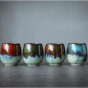 3 oz Ceramic Mini Espresso Cups Set of 4, Espresso Mugs, Porcelain Coffee Mugs Demitasse Cups, Modern Style Handless, Microwave Dishwasher Safe (Morandi Color)