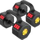 41LBS Adjustable Dumbbell Set, Each 5/10.3/15.4/20.5lb Adjustable Dumbbells for Men Women, 4 Level Weights Set with Handle as Kettlebell for Home Gym Workout (Black)