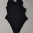 GORGLITTER Women's Sexy Halter Backless Cowl Neck Top Bodysuit Slim Fit Sleeveless Draped Top Party Clubwear (Black) Small