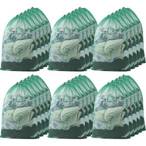 Berlune Large Mesh Laundry Bags, 24 x 36 Inch Bulk Wash Set with Drawstring for Commercial Use, Dorms, Vacation Rentals, Laundromats, Apartments & Facilities(Green,30)