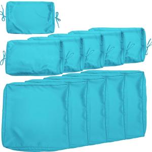 Outdoor Patio Cushion Covers Replacement, Outdoor Cushion Slipcovers for Outdoors Furniture Patio Sofa Couch Outside Zipper Design w/5 Seat Cushion Covers and 6 Backrest Pillow Covers(Blue)