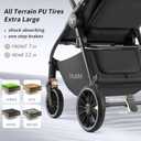 Tinyiota Stroller for Babies,Toddler Strollers with Large UPF 50+ Canopy,Luxury Baby Stroller with Leather Handle & Spacious Seat, One-Hand Foldable Pushchair,Baby Carriage with Lie-Flat Mode(Black)