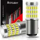 AUXLIGHT 2057 1157 2357 7528 2057A 1157A LED Bulbs Xenon White, Ultra Bright 60-SMD LED Replacement for Back Up/Reverse Lights, Brake/Tail Lights, Turn Signal/Parking or Running Lights (Pack of 2)