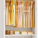 ULIFHOME H5C Plus Clothes Rack with Cover, Portable Closet for Hanging Clothes, Covered Clothing Racks Heavy Duty, Garment Racks with Shelves, Max Load 370LBS, White Closet Rack with White Cover
