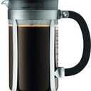 Bodum 34oz Chambord French Press Coffee Maker, High-Heat Borosilicate Glass, Brushed Stainless Steel Made in Portugal