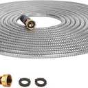 Cesun Metal Garden Hose 75ft - 304 Stainless Steel Water Hose, Flexible, Lightweight and No-Kink Metal Hose with Brass Nozzle for Outdoor, Yard