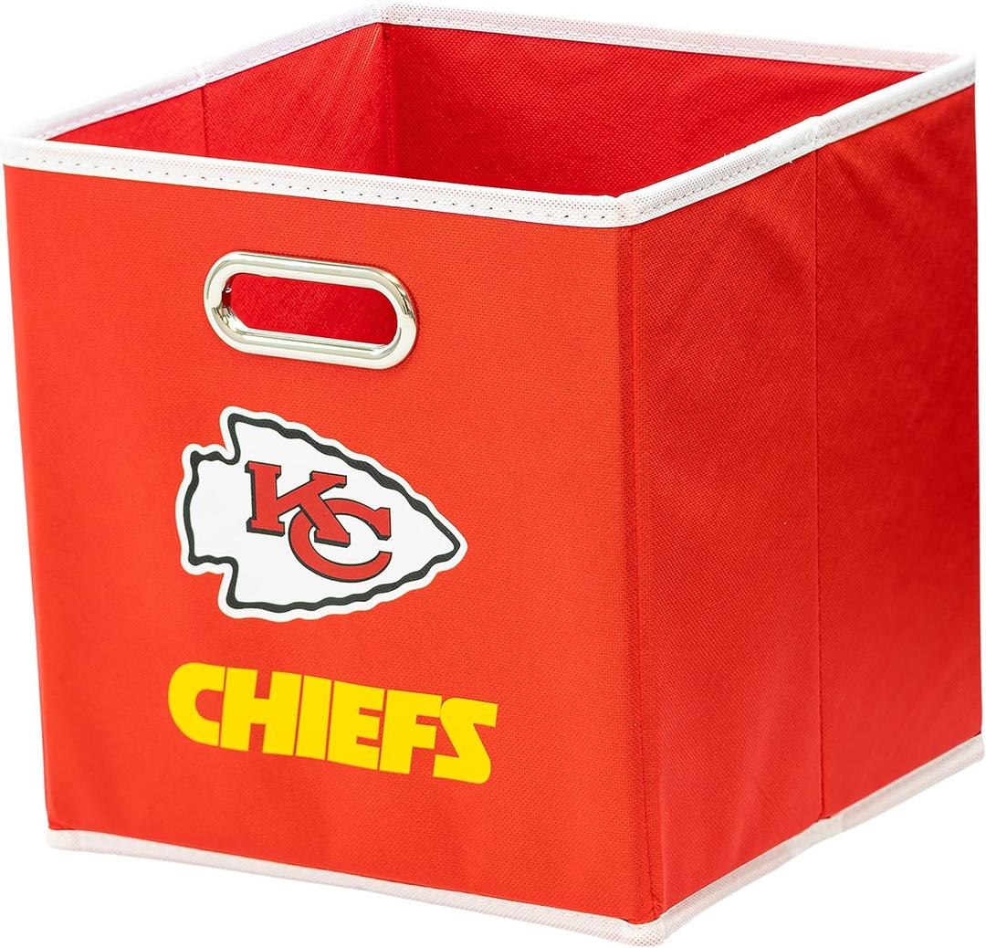 Franklin Sports NFL Storage Bins - Collapsible Cube Container + Storage Basket - NFL Office, Bedroom + Living Room Dcor - 11"x11"