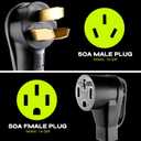 EV Charger Adapter Cord, NEMA 10-50P to 14-50R Adapter, 50Amp Plug to 4 Prong Female, Compatible with EV for Level 2 Charging, STW 6 Gauge, ETL Listed