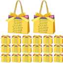 Kolldenn Inspirational Gift Bags with Handle for Students Motivational Candy Bags Bulk Yellow Welcome Back Paper Handbag with Ribbon Teacher Classroom Party Decoration, 5.51 x 2.56 x 4.72''(48 Pcs)