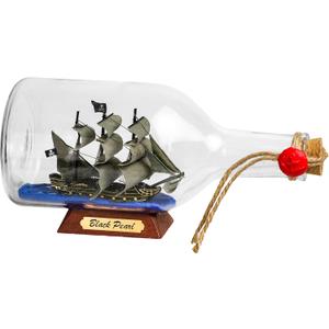 SAILINGSTORY Pirate Ship in a Bottle Sailing Ship Model Nautical Decoration Black Pearl