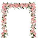 Lvydec 2 Pack Artificial Peony Flower Garland - 6ft Silk Peony Pink Flower Garland for Wedding Party Table Decoration (2, Pink)